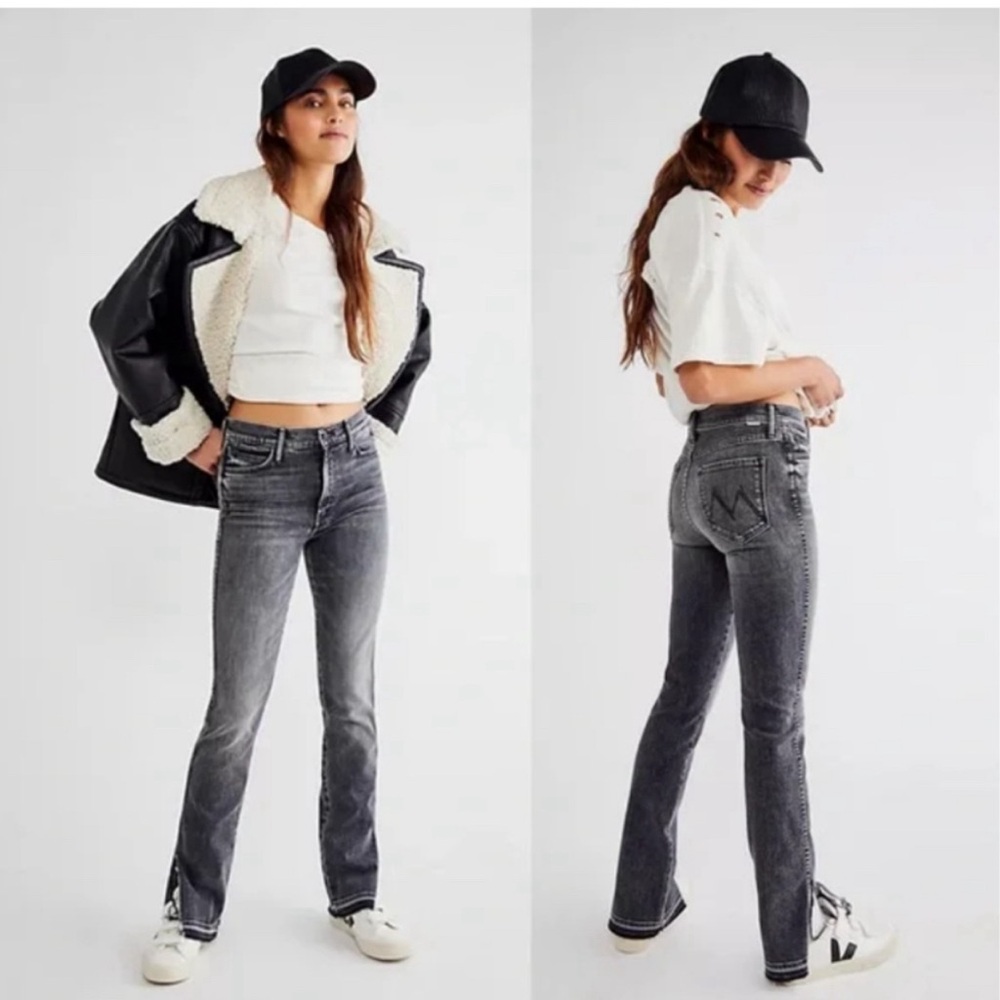 MOTHER High Waisted Rascal Slice Undone‎ Hem Jeans 25